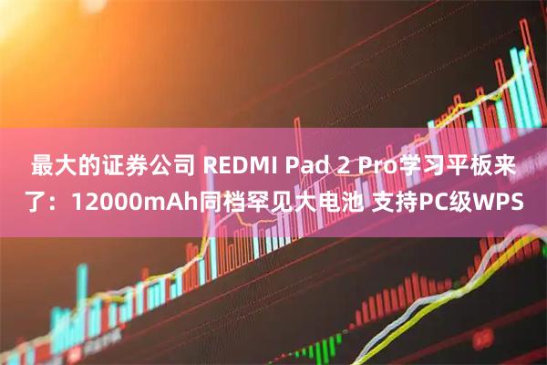 最大的证券公司 REDMI Pad 2 Pro学习平板来了：12000mAh同档罕见大电池 支持PC级WPS